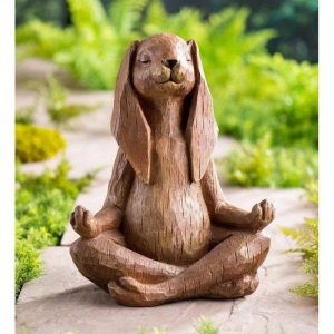 Long-eared meditation rabbit resin decoration garden decorative animal sculpture Home outdoor resin rabbit crafts