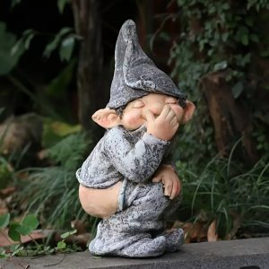 Add a Touch of Whimsy to Your Garden with this Adorable Naughty Knome Statue!