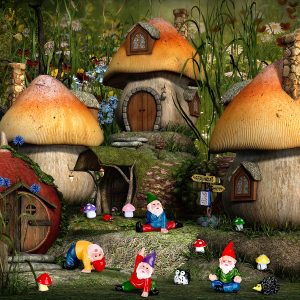 17pcs 3D Mini Yoga Gnome Statue, Fairy Miniature Ornaments, Outdoor Fairy Garden Resin Crafts, Micro Landscape Pendant Ornaments, Mini Art Sculptures, Landscaping DIY Garden Sculptures, Flower Pot Oenament, Yard Lawn Home Decor