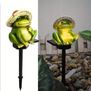 1pc Solar Frog Lawn Light, Waterproof LED Warm White Stake Lights for Patio, Garden, Courtyard Decoration, Easter Decor