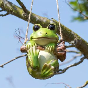 1pc Swing Resin Frog Craft - Add a Fun and Colorful Touch to Your Garden Decor!