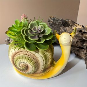 Whimsical Snail-Shaped Resin Planter with Drainage - Unique Outdoor Garden Decor, Perfect for Thanksgiving, Home Accent, and Year-Round Display - Durable, Weather-Resistant, and Easy to Clean